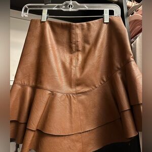 Faux leather skirt asymmetrical